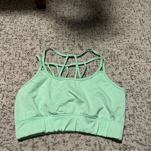 Fabletics Mint Green Criss Cross Back Seamless Sports Bra Size Small